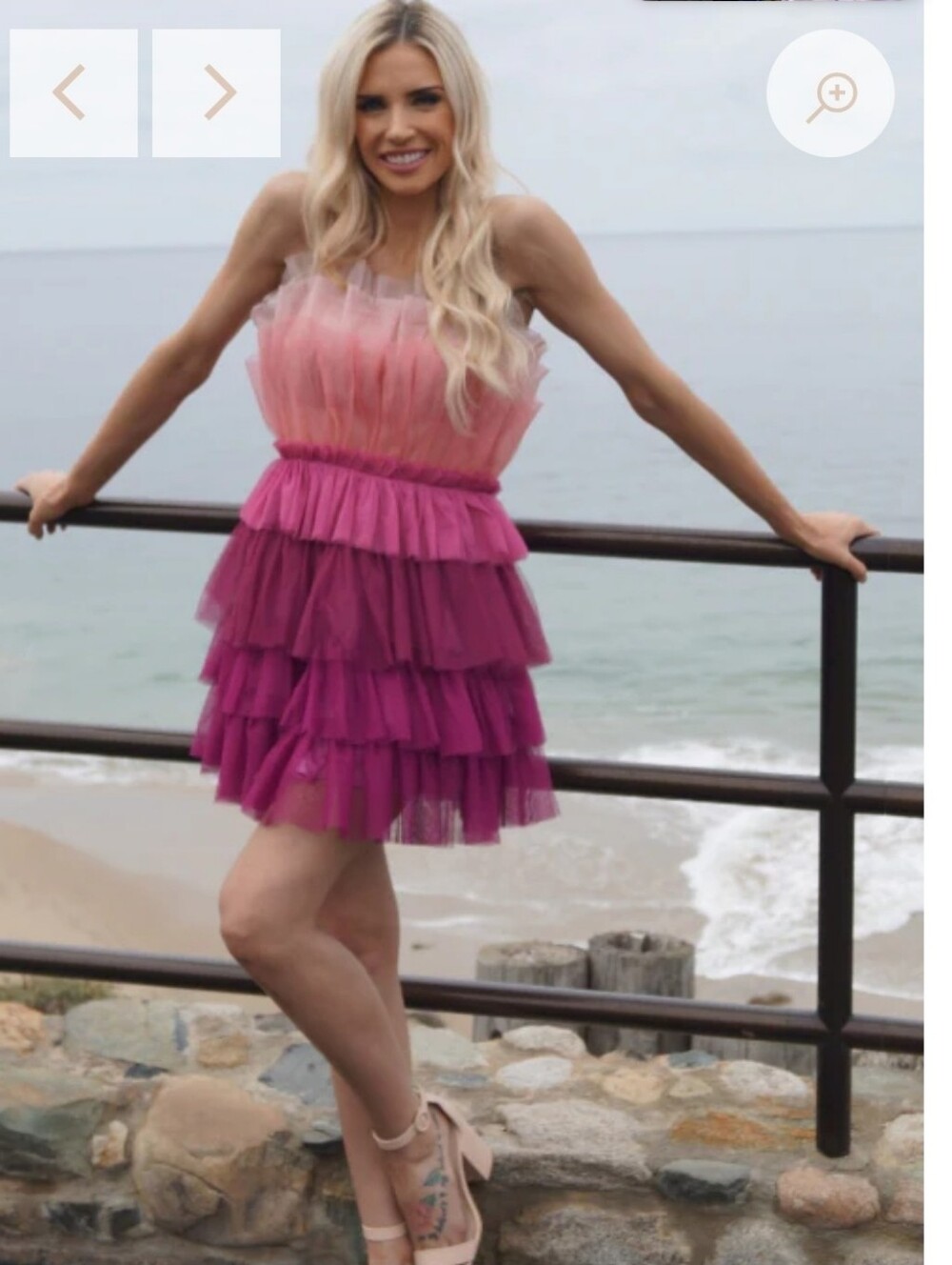 Storia Puff Tulle Colorblock Mini Dress Size Medium